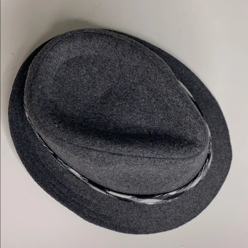 Rising Star grey felt plaid band fedora baby gq luxe hat